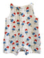 Muslin Shortie Romper, Red, White & Blue Popsicle