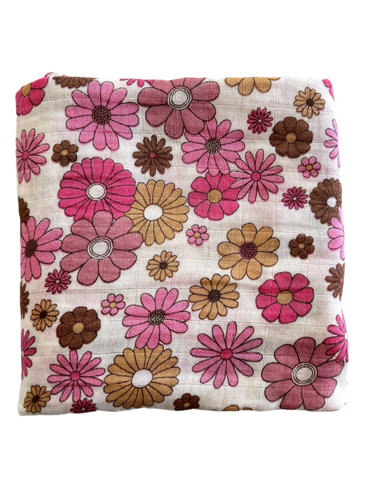 Muslin Swaddle, Retro Floral