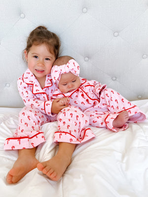 Pink Candy Cane / Organic Pointelle Lounge Set