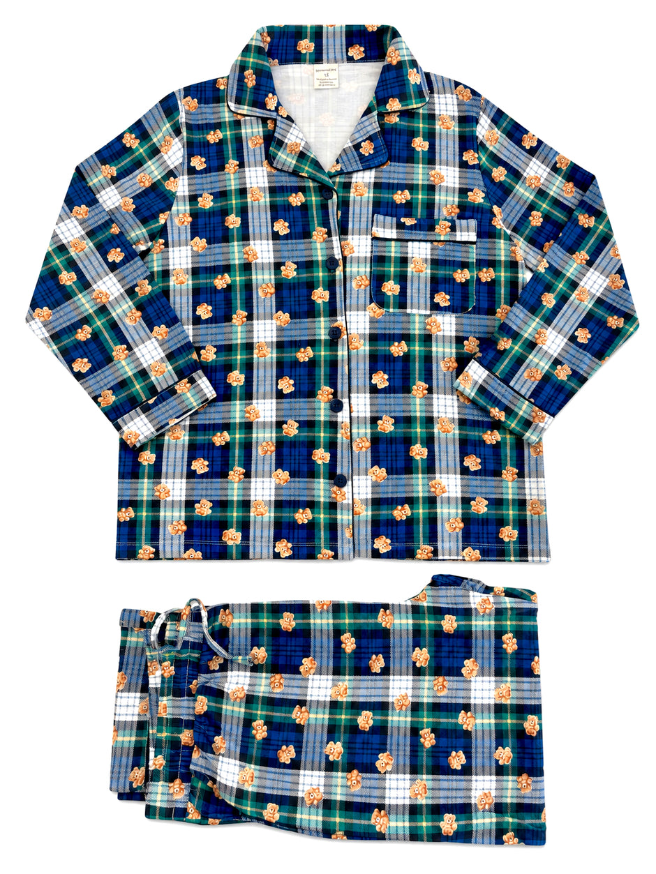 Men's Lounge Set, Classic Teddy Plaid