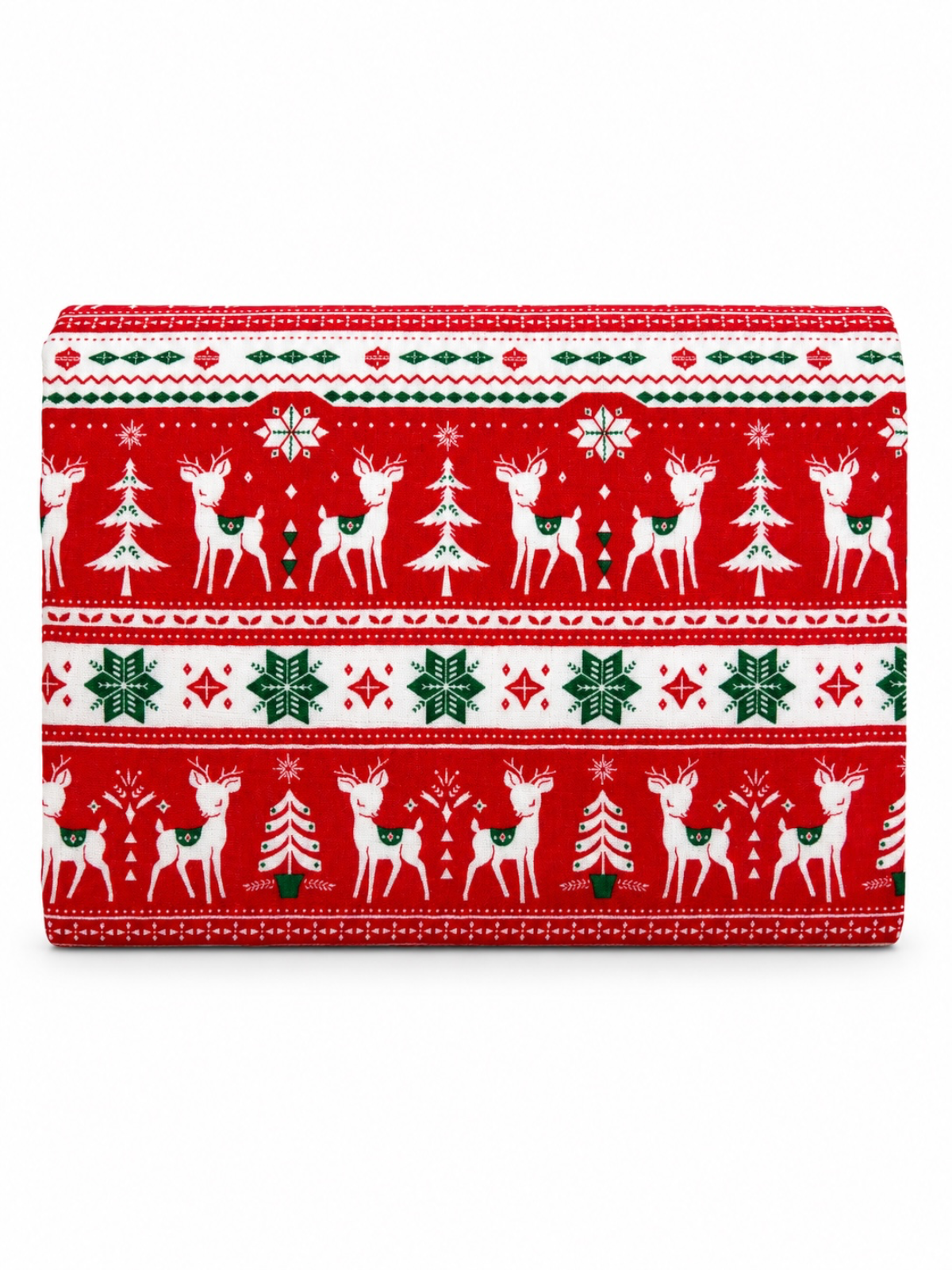 Muslin Swaddle, Red Vintage Deer Fair Isle