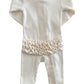 Ivory / Organic Ribbed Frill Zip Footie