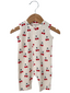 Organic Waffle Easy Romper, Cherries