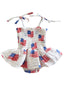 Muslin Smocked Bubble w/ Skirt, American Flag