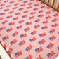 Muslin Crib Sheet, American Flag Pink