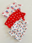 Muslin Shortie Romper, Red, White & Blue Popsicle