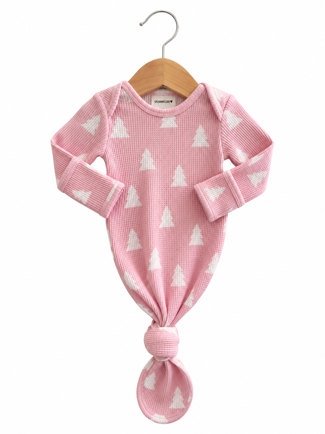 Organic Waffle Knotted Gown, Pink Christmas Trees