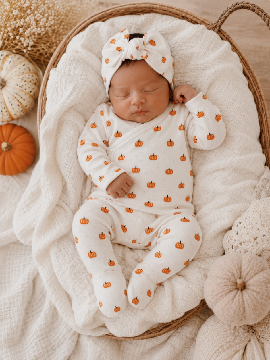 Pumpkin / Organic Pointelle Newborn Set