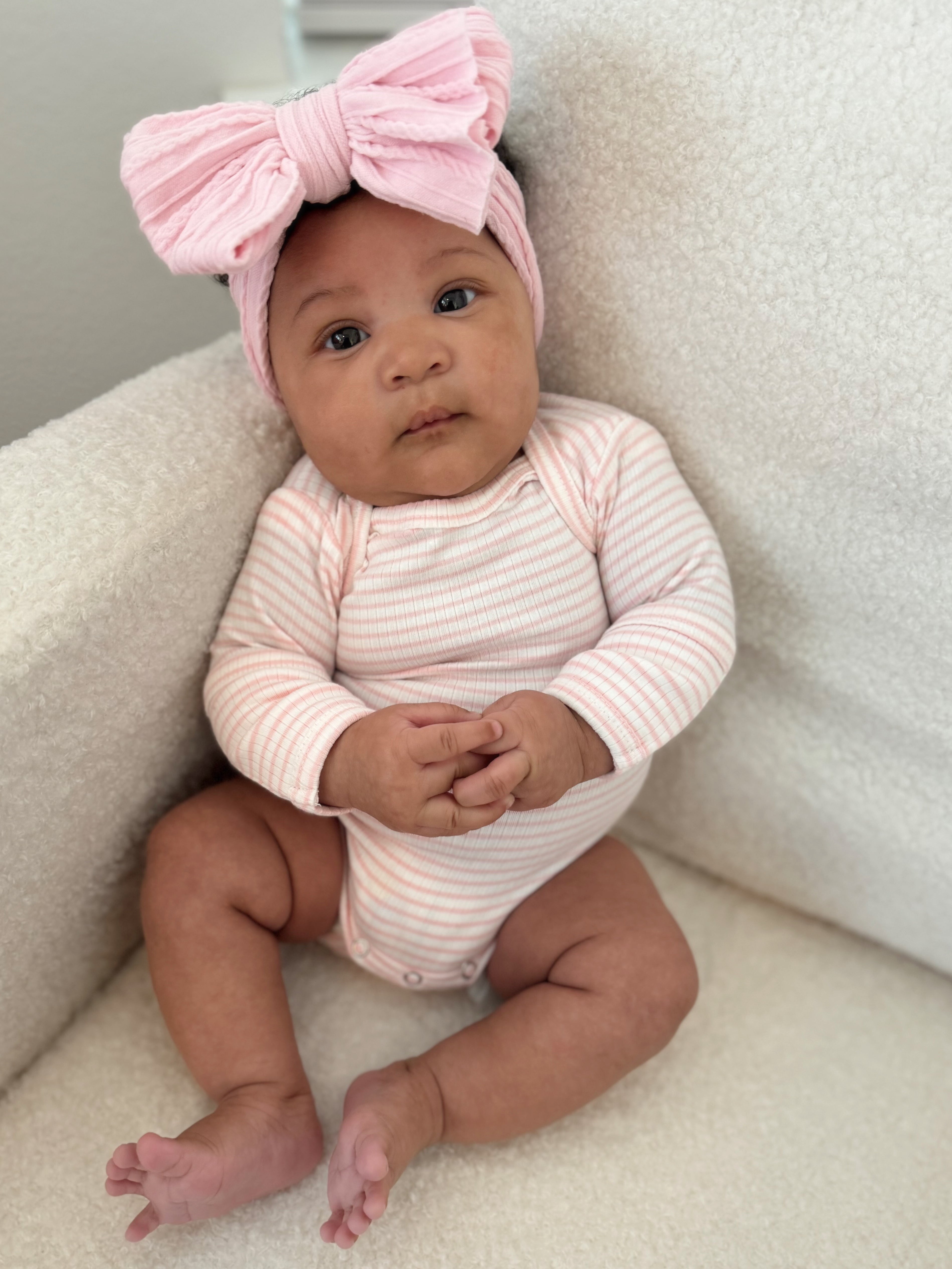 Pink Stripe Organic Ribbed Long Sleeve Bodysuit – SpearmintLOVE