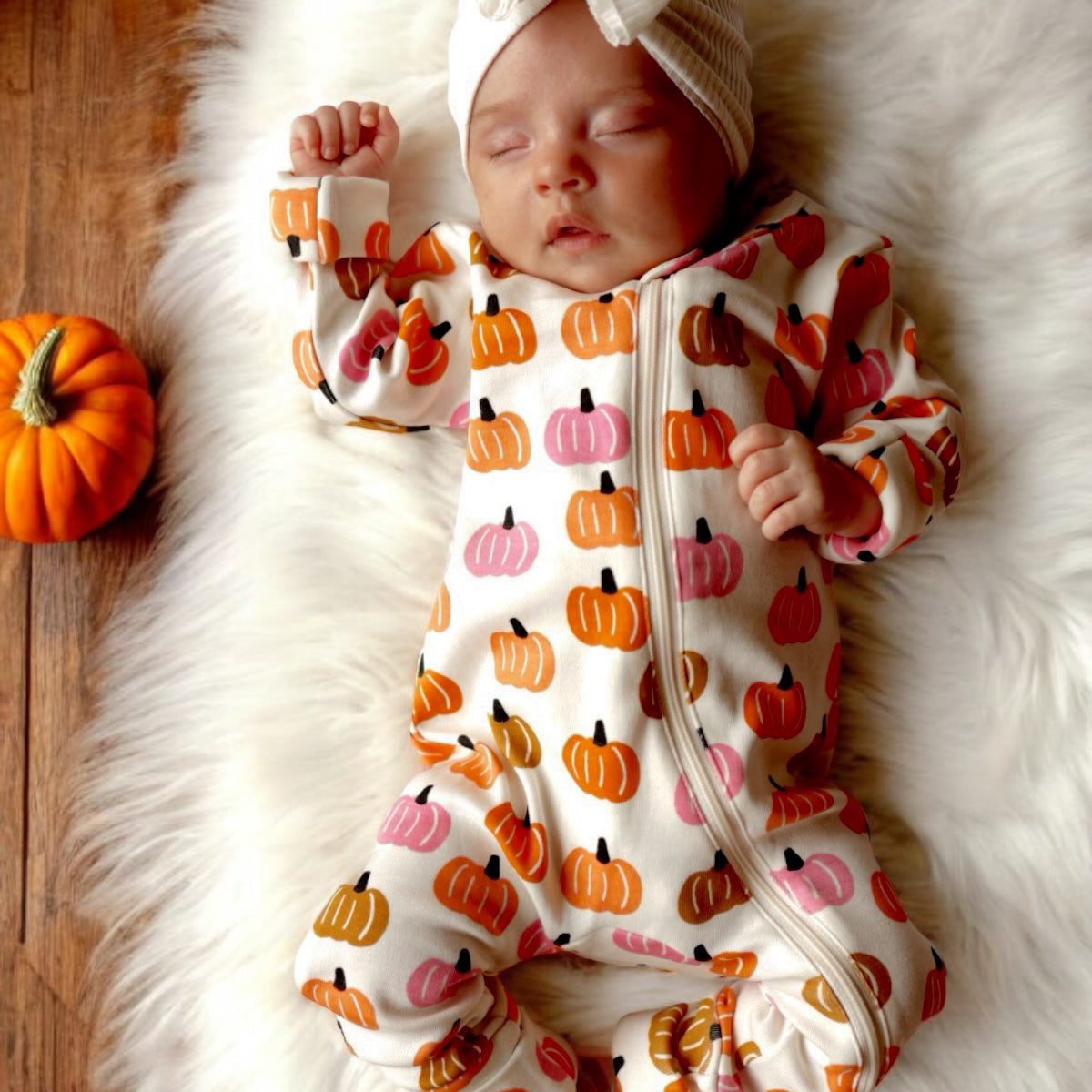 Tri Colored Pumpkin Romper main image 1