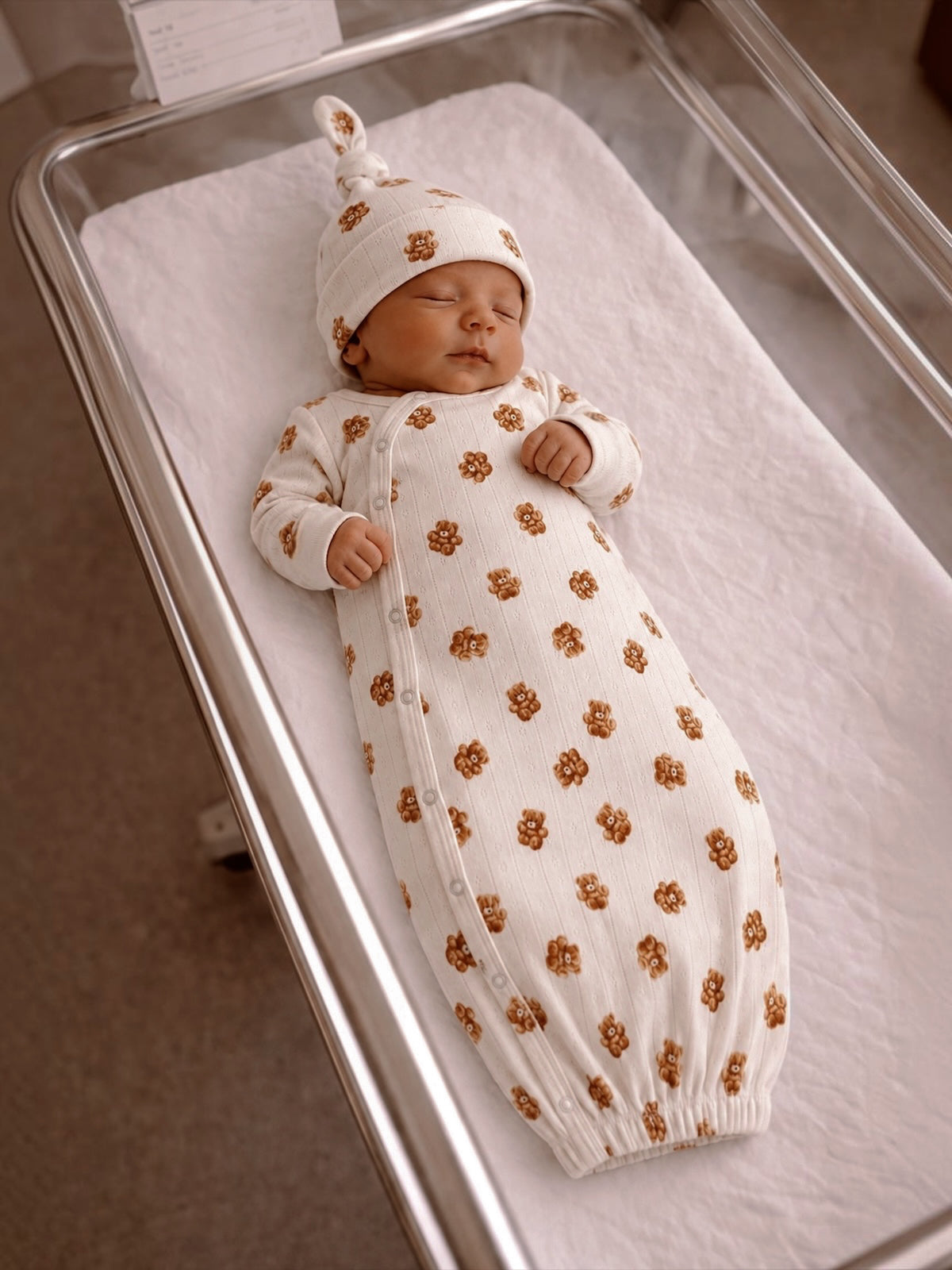 Teddy Bear / Organic Pointelle Gown