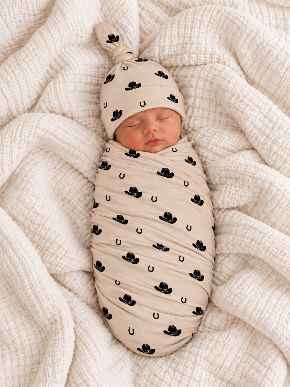 Cowboy Hats / Organic Cotton Swaddle