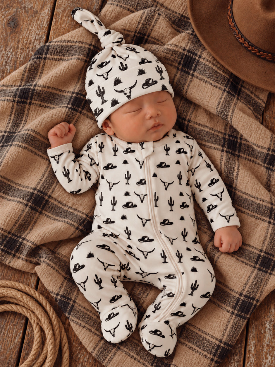 Wild West / Organic Cotton 2-Way Zip Footie