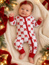 2-Way Zip Romper, Festive Bows