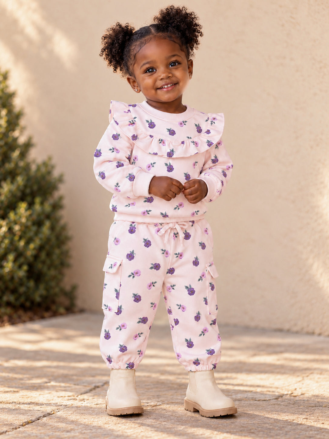 V-Ruffle Sweatshirt, Violetta Floral