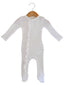 Organic Waffle 2-Way Zip Ruffle Footie, Lucent White