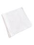 White cotton handkerchief folded neatly on a flat surface.
