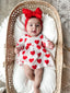 Organic Waffle Simple Dress & Bloomer, Red Heart