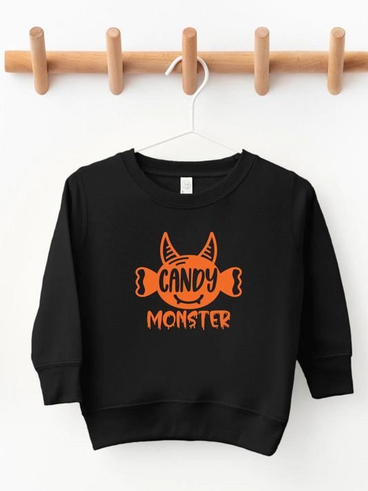 Candy Monster GLITTER Kid's Sweatshirt, Black