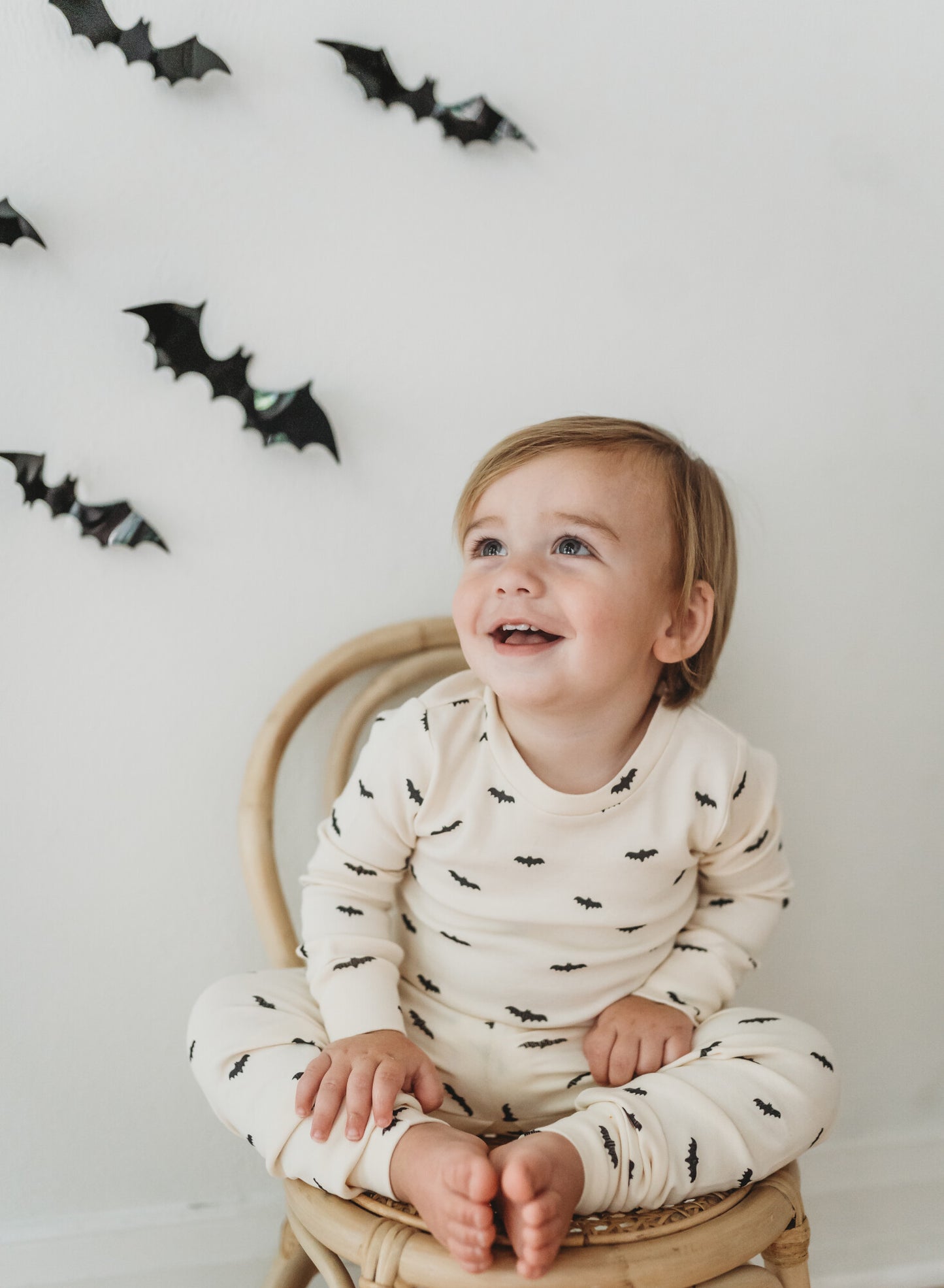 Organic Long Sleeve Pajama Set, Bats