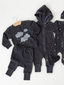 Organic Cozy Graphic Sweatshirt & Jogger Set, Coal Clouds