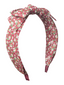 Floral Edie Bow Headband, Burgundy