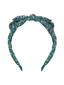 Floral Edie Bow Headband, Teal