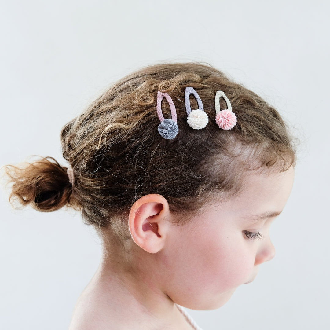 Mini Ballerina Pom Pom Clic Clac Hair Clips