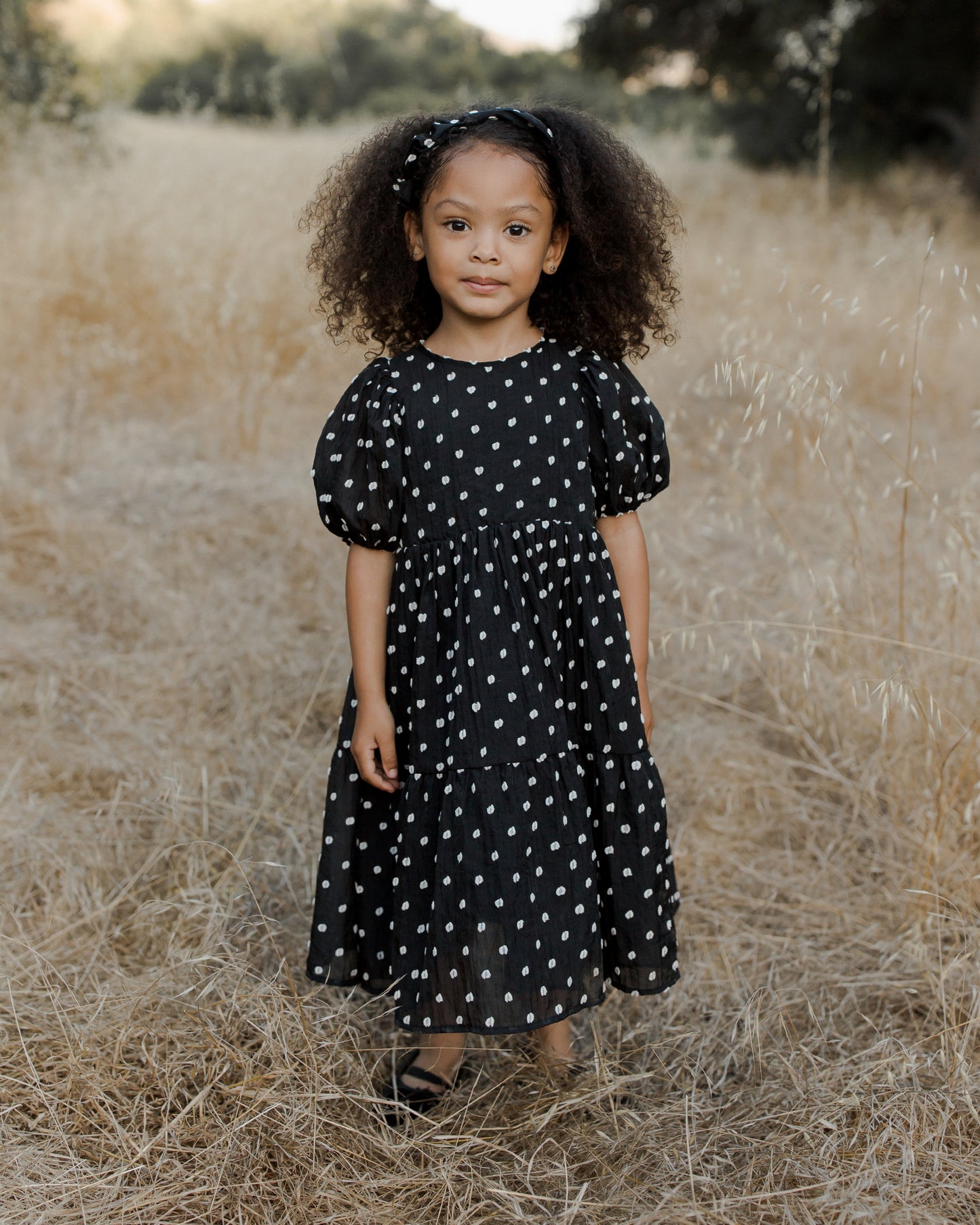 Chloe Dress, Black & Ivory Dot