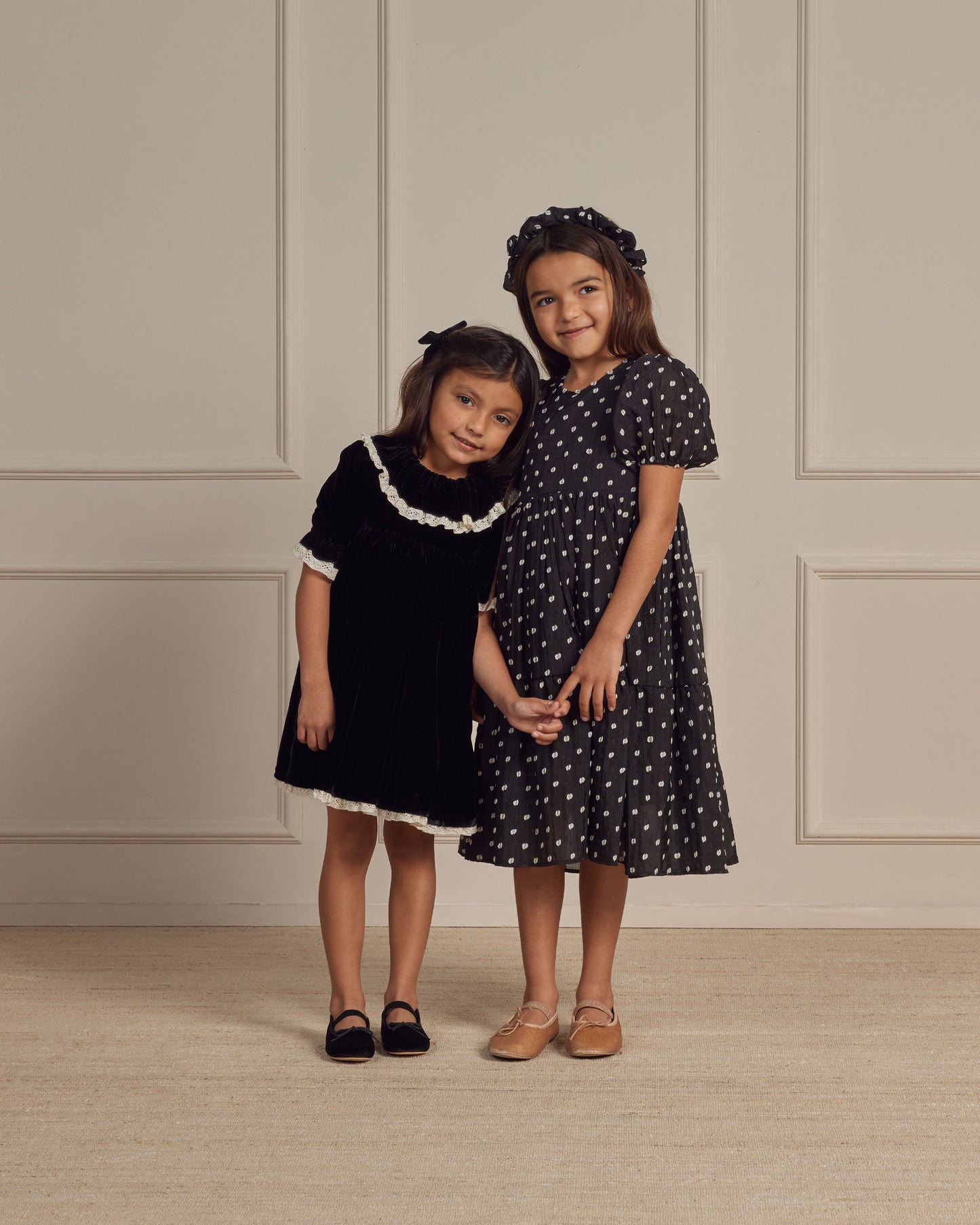 Chloe Dress, Black & Ivory Dot