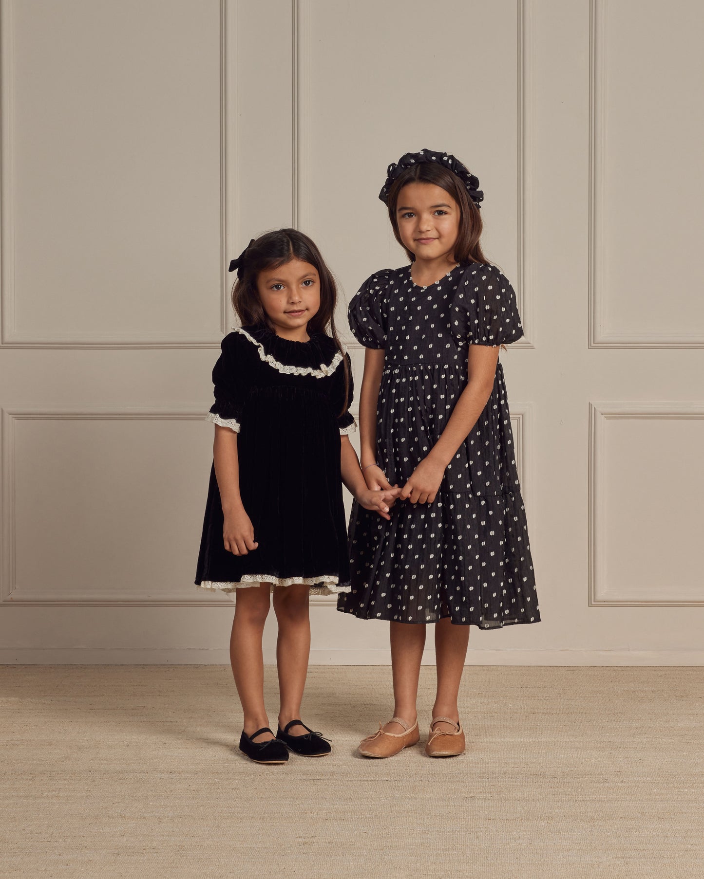 Chloe Dress, Black & Ivory Dot