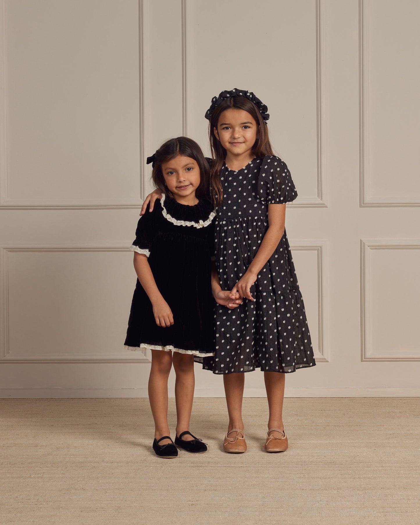 Chloe Dress, Black & Ivory Dot