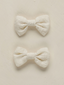 Little Bow Clips, Ivory