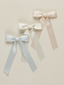 Satin Ribbon Bow, Blush + Ivory + Powder Blue