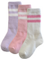 3-Pack Tube Socks, Lavender/Soft Pink/White/Carnation Stripe