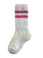 Tube Socks, White/Cerise Stripe