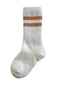 Tube Socks, White/Cafe Stripe