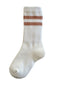 Tube Socks, White/Mocha Stripe