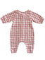 Pink Gingham / Organic Long Sleeve Bay Jumpsuit