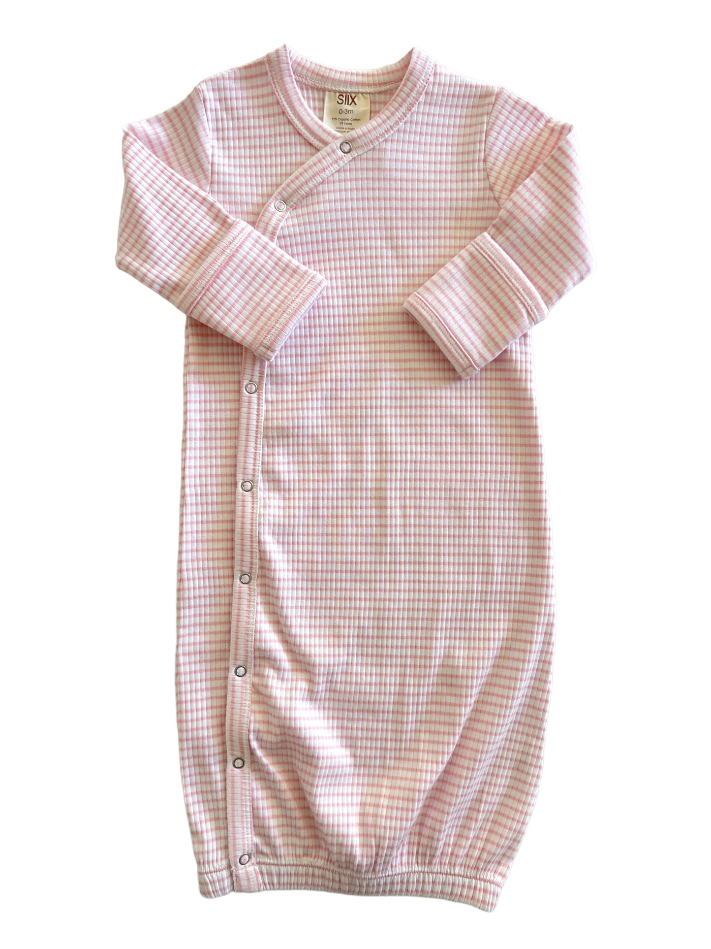 Pink Stripe / Organic Ribbed Gown