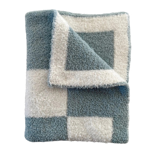 Phufy™ Bliss Checker Mini Blanket, Powder