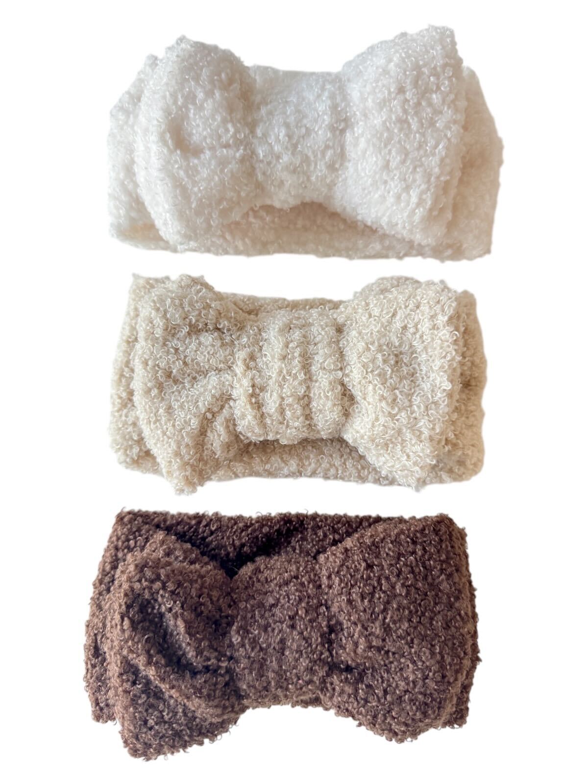 3-Pack Teddy Bows, Sugar/Vanilla/Chocolate
