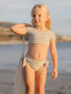 Rylee & Cru Cropped Rashguard Swimsuit Set, Eucalyptus Check