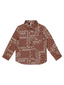 Rylee & Cru Collared Long Sleeve Shirt, Brick Bandana