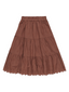 Rylee & Cru Ruffled Tiered Midi Skirt, Brick