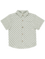 Rylee & Cru Collared Short Sleeve Shirt, Sage Check