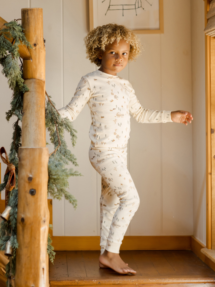Rylee + Cru Organic Long Sleeve Pajama Set || Festive main image 1
