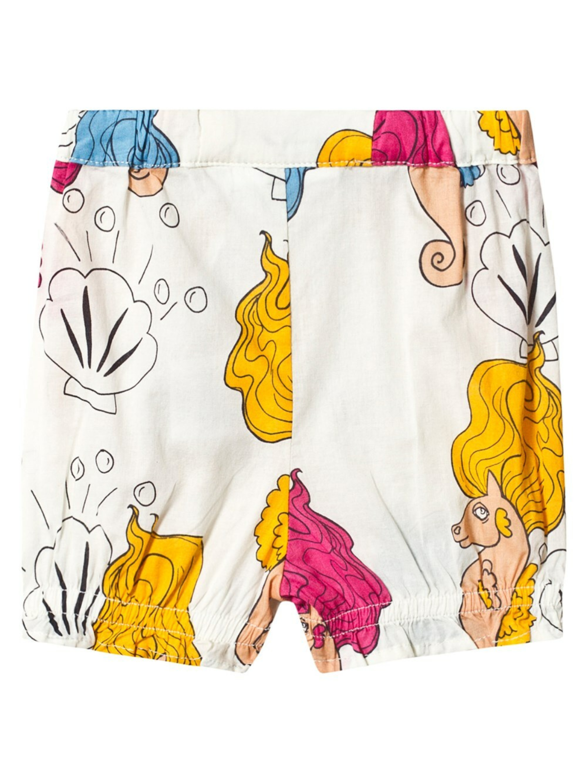 Colorful children's shorts featuring whimsical sea-themed designs and playful characters.