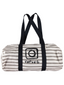 Sports Bag, Ecru Stripes with Unplug Print