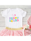 Bunny Squad Colorful Short Sleeve Bodysuit, White